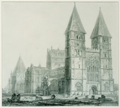 Southwell Minster from the North West, circa 1793. By J.M.W. Turner, R.A.